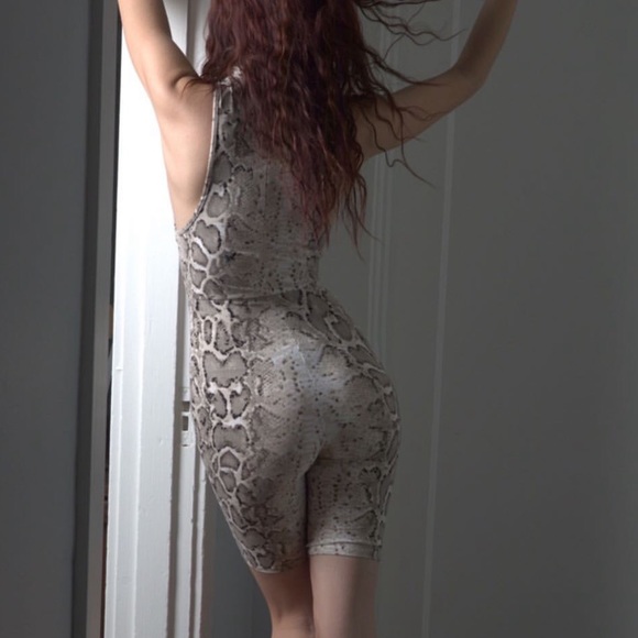 Snake Skin Tight Jumpsuit - Picture 2 of 2